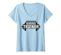 Mujer Certified Personal Trainer Women Gym Workout Fitness Trainer Camiseta Cuello V