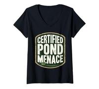 Mujer Certified Pond Menace Nature Humor Animal Lover Camiseta Cuello V