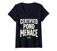 Mujer Certified Pond Menace Nature Humor Animal Lover Camiseta Cuello V