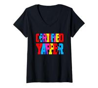 Mujer Certified Yapper - Bold & Sarcastic Talking Champion Tee Camiseta Cuello V