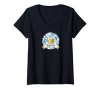 Mujer Cerveza Munich Baviera Octubre Fiesta Saludo tradición Camiseta Cuello V