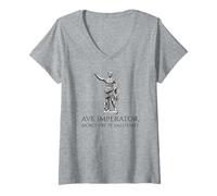 Mujer César Augusto - Ave Imperator, Morituri Te Salutant - Roma Camiseta Cuello V