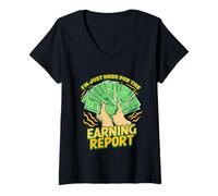 Mujer CFO Director Financiero I'm Just Here For The Earning Report Camiseta Cuello V
