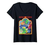 Mujer Change the Ending Sarcastic Retro Vintage Funny Adult Humor Camiseta Cuello V