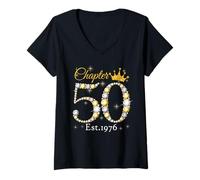 Mujer Chapter 50 Fabulous Since 1976 50th Birthday Women Girls Camiseta Cuello V