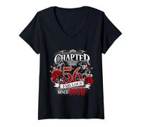 Mujer Chapter 56 Fabulous Since 1970 Roses 56th Birthday Women Camiseta Cuello V