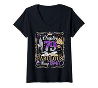 Mujer Chapter 79 Fabulous Since 1947 High Heel 79th Birthday Women Camiseta Cuello V