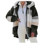 Mujer Chaqueta de Forro Polar con Capucha Manga Larga Abrigos Calientes de Peluche Cálido Cremallera Sudaderas Otoño Invierno