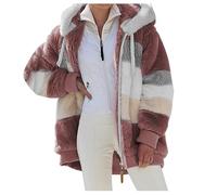 Mujer Chaqueta de Forro Polar con Capucha Manga Larga Abrigos Calientes de Peluche Cálido Cremallera Sudaderas Otoño Invierno