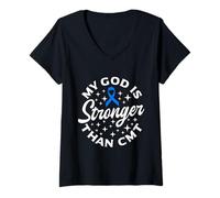 Mujer Charcot Marie Tooth Disease Cinta Azul Fuerte CMT Guerrero Camiseta Cuello V