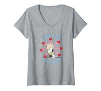 Mujer Charlie Brown El Amor es mi Perro Camiseta Cuello V