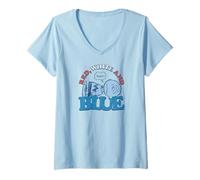 Mujer Charlie Brown - Rojo Blanco & Azul Americana Camiseta Cuello V
