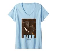Mujer Charlie Parker Bird Foto Camiseta Cuello V