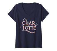 Mujer Charlotte Best Ever First Name Personalizado Girl Party Mom Camiseta Cuello V