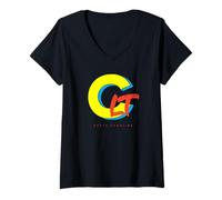 Mujer Charlotte CLT Carolina del Norte Música pop de los años 80 y 90 NC Queen City Camiseta Cuello V