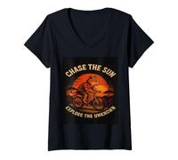 Mujer Chase the Sun Explore the Unknown Novelty Regalo. Camiseta Cuello V