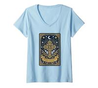 Mujer Chasing After Jesus and Toddler Tarot Card Camiseta Cuello V