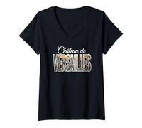 Mujer Château de Versailles Word Fill Francia Camiseta Cuello V
