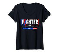 Mujer CHD Disease Fighter - Conocimiento de Defectos cardíacos congénitos Camiseta Cuello V