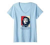 Mujer Che Guevara Icono Mundial Revolucionario Guerrillero Heroico Camiseta Cuello V