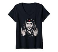 Mujer Che Guevara Revolution Camisa Cuba Rebel Vintage Cuban Cigar Camiseta Cuello V