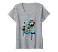 Mujer Cheech & Chong 420 Duo Peace Sign Camiseta Cuello V
