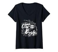 Mujer Cheech & Chong Classic Duo Smoke Logo Camiseta Cuello V