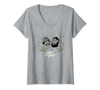 Mujer Cheech & Chong Faces Smoke Cloud Camiseta Cuello V