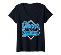 Mujer Cheer Boyfriend Orgullosa Animadora BF Animadora Entrenador Fan Camiseta Cuello V