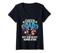 Mujer Cheer Dad Cheerleader Cheer Squad Cheer Leading Camiseta Cuello V