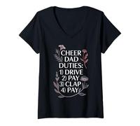 Mujer Cheer Dad Duties Drive Pay Clap Pay Sports Father - Camiseta Cuello V