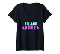 Mujer Cheer for Ashley, Show Support Be On Team Ashley | 90s Style Camiseta Cuello V