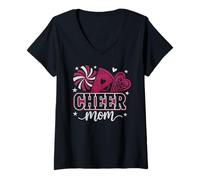 Mujer Cheer mom - Proud mom of a Animadora Girl Camiseta Cuello V