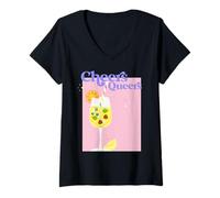 Mujer CHEERS QUEERS X LGBTQIA+ LGBTQ Gay Month Love Camiseta Cuello V
