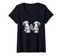 Mujer Chef Gnomes and Tasty Cakes For Bakers Women Love Baking Camiseta Cuello V