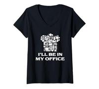 Mujer Chef I'Ll Be In My Office Humor Herramientas de Cocina Diseño de Cocina Camiseta Cuello V