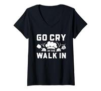 Mujer Chef Walk In Cooler Humor Go Lry In The Walk In Divertido Camiseta Cuello V