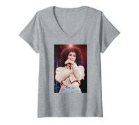 Mujer Cher Heart of Stone Tour Si pudiera Volver atrás el Tiempo 1990 Camiseta Cuello V