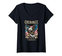 Mujer Cherokee (Carolina del Norte) Camiseta Cuello V