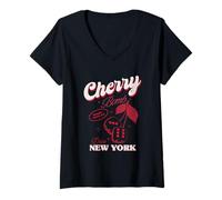 Mujer Cherry Bomb Winner Takes All Dice New York Camiseta Cuello V