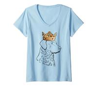 Mujer Chesapeake Bay Retriever Perro con una Corona Camiseta Cuello V