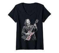 Mujer Chester A Arthur Guitarra Camiseta Cuello V