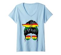 Mujer Chica Boliviana Bolivia Bandera Boliviana Orgullosa Mujer Boliviana Camiseta Cuello V