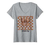Mujer Chica de fútbol americano, mamá, coqueta, no me importa quién gane Camiseta Cuello V