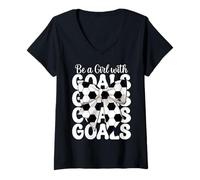 Mujer Chica De Fútbol Coqueta Ser Una Chica Con Goles Camiseta Cuello V