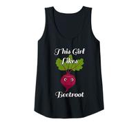 Mujer Chica le gusta Beetrott lindo diseño vegetal Camiseta sin Mangas