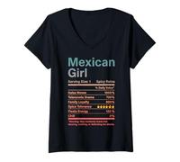 Mujer Chica mexicana orgullosa raíces mexicanas Camiseta Cuello V