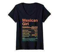 Mujer Chica mexicana orgullosa raíces mexicanas Camiseta Cuello V