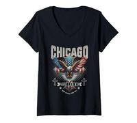 Mujer Chicago Papa León XIV, Dios los bendiga a todos, Habemus Papam Camiseta Cuello V