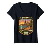 Mujer Chicago se muda a Chicago Illinois Chicago IL Hometown Camiseta Cuello V